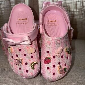 CROCS x LOVESHACKFANCY Classic Floral Clog Pink Bows Charm Jibbitz NWT W8
